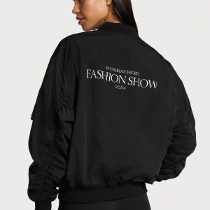 Victoria's Secret Fashion Show '24 Parachute Bomber Black Jacket