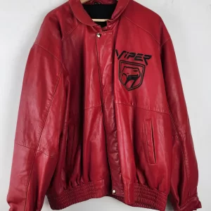 Vintage 90 Blood Red Viper Leather Jacket