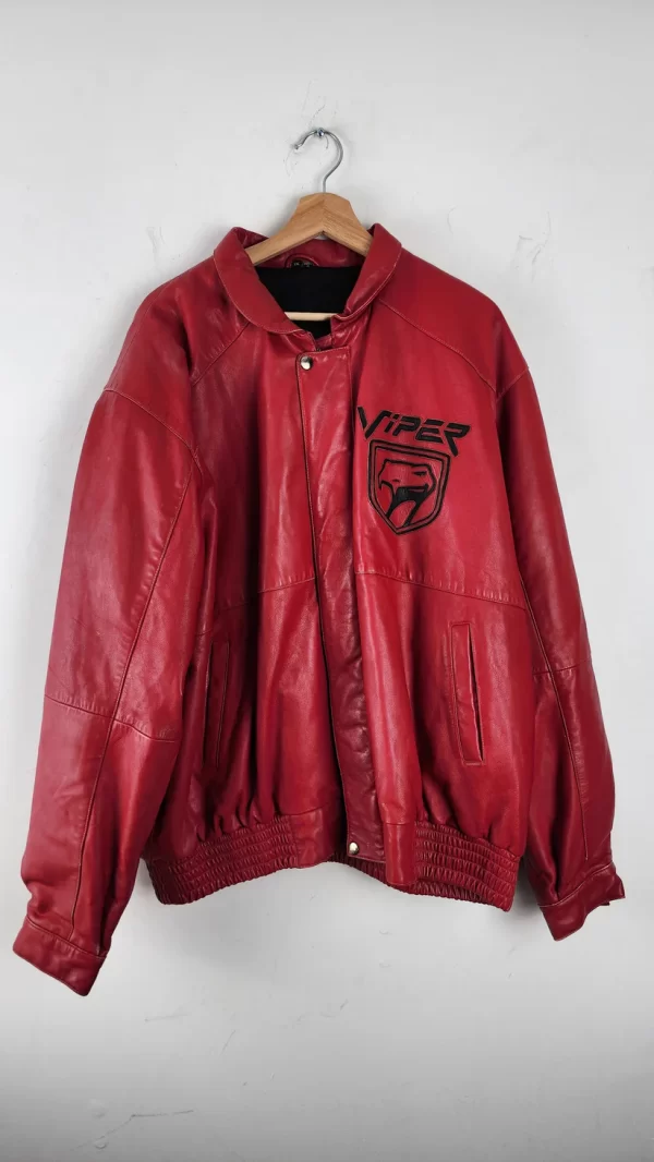 Vintage 90 Blood Red Viper Leather Jacket