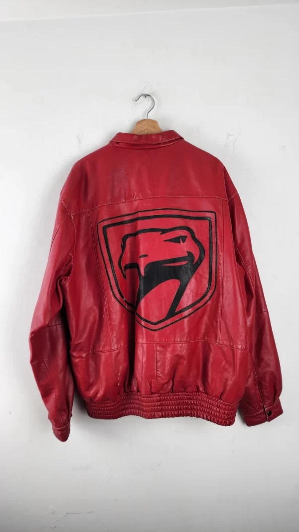 Vintage 90s Blood Red Viper Leather Jacket