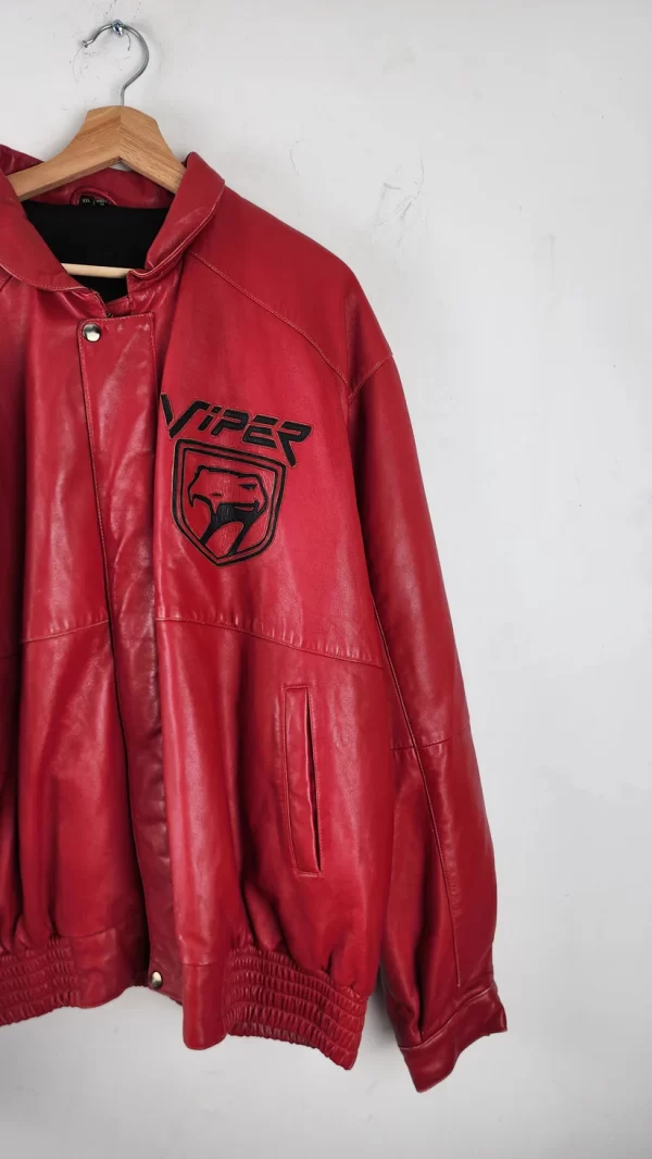 Vintage 90s Red Blood Viper Leather Jacket