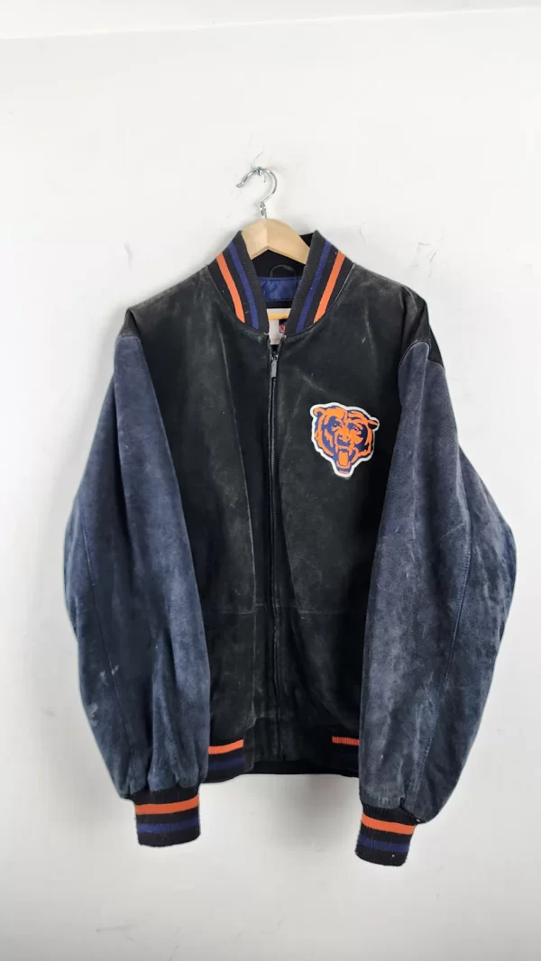 Vintage Chicago Bears NFL Black Leather Jacket