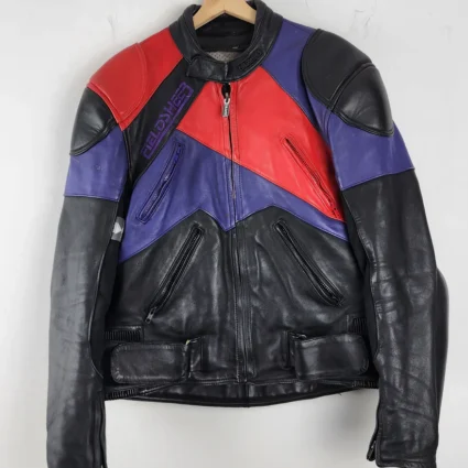 Vintage Multi-color Leather Moto Jacket