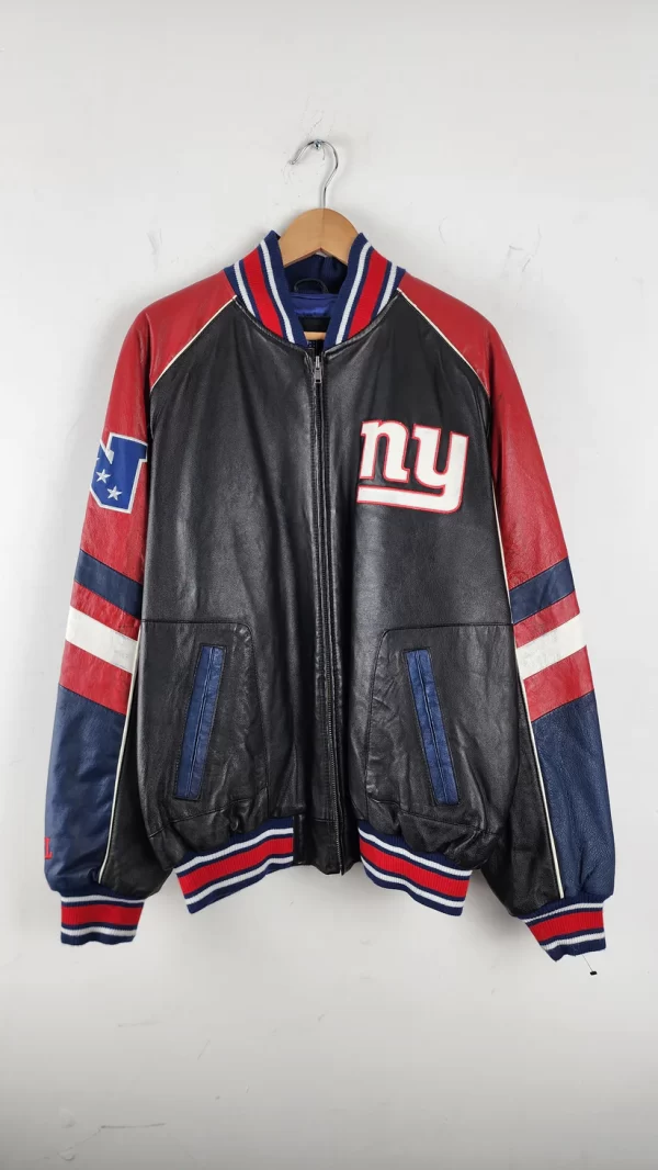 Vintage New York Giants Black Leather Jacket