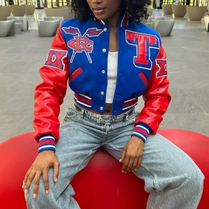 Women’s Tennessee State University Cropped Wool Varsity Jacket