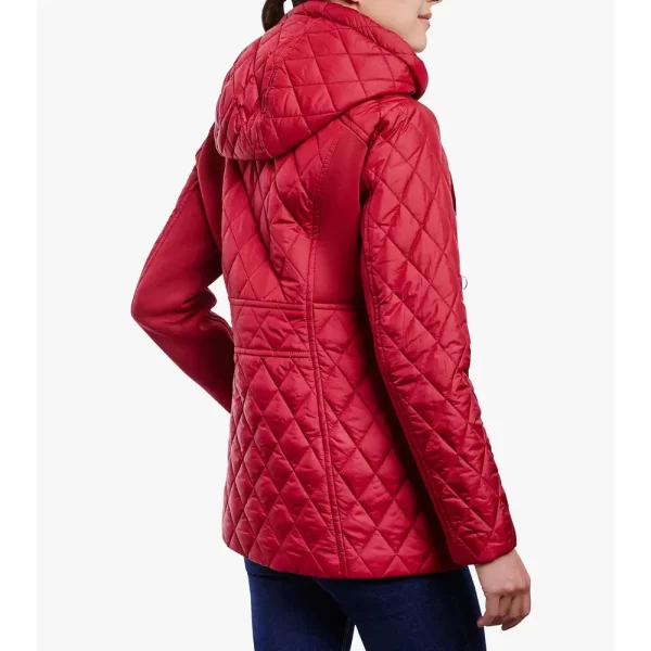 Women’s Zip Front and Full-Snap Diamond Hooded Quilted Jacket