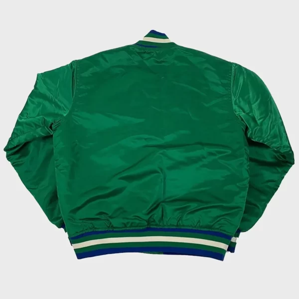 90s Hartford Whalers Full-Snap Satin Bomber Jacket