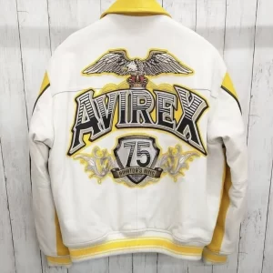 Aviators King Leather Yellow & White Jacket