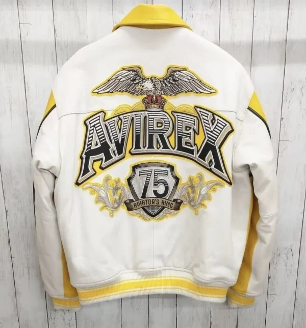 Aviators King Leather Yellow & White Jacket