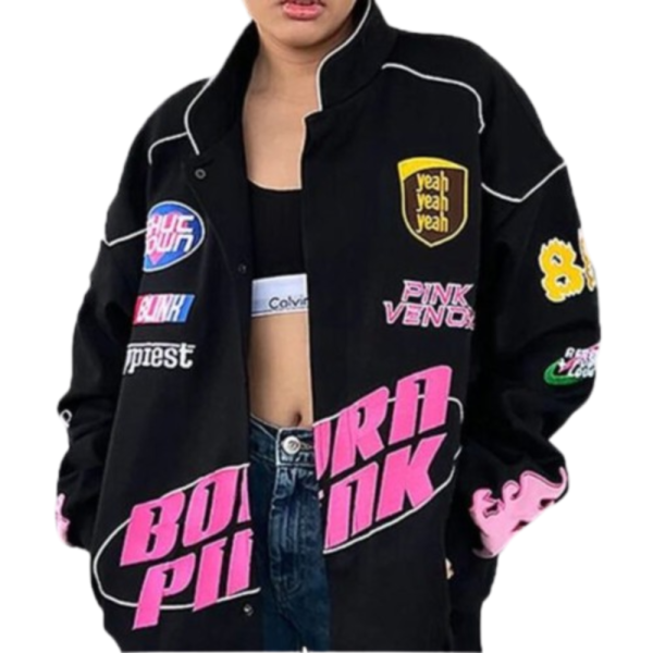 Born Pink Racer Cotton Black Jacket