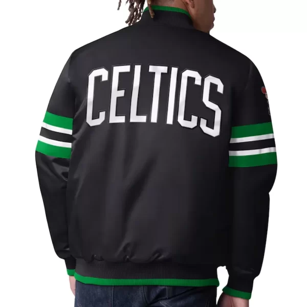 Boston Celtics Scout I Varsity Black Satin Jacket