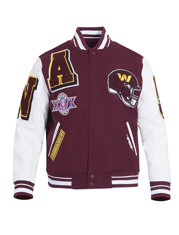 Buy NFL Washington Commanders Burgundy Wool Varsity Jacket