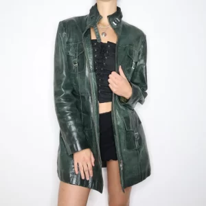 Buy Vintage 90s Jade Patina Leather Jacket