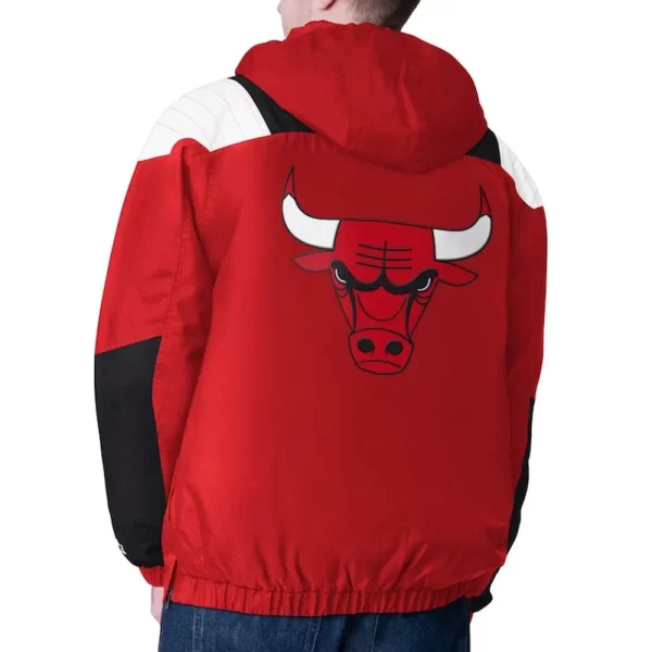 Red & Black Chicago Bulls Charger Half-Zip Pullover Jacket - Image 2