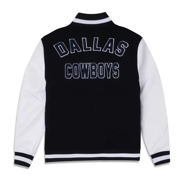 Dallas Cowboys 3rd Down Black & White Varsity Wool Jacket