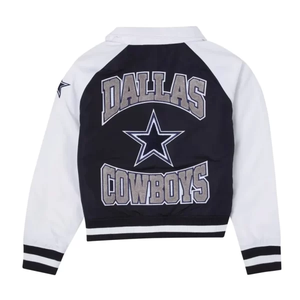 Dallas Cowboys Throwback Navy and White Nylon Jacket