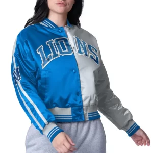 Detroit Lions Zone Blitz Blue and Silver Jacket