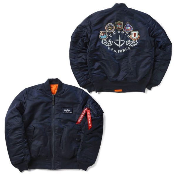 Gain STRICT-G x ALPHA Mobile Suit Gundam Earth Federation Space Force MA-1 Jacket