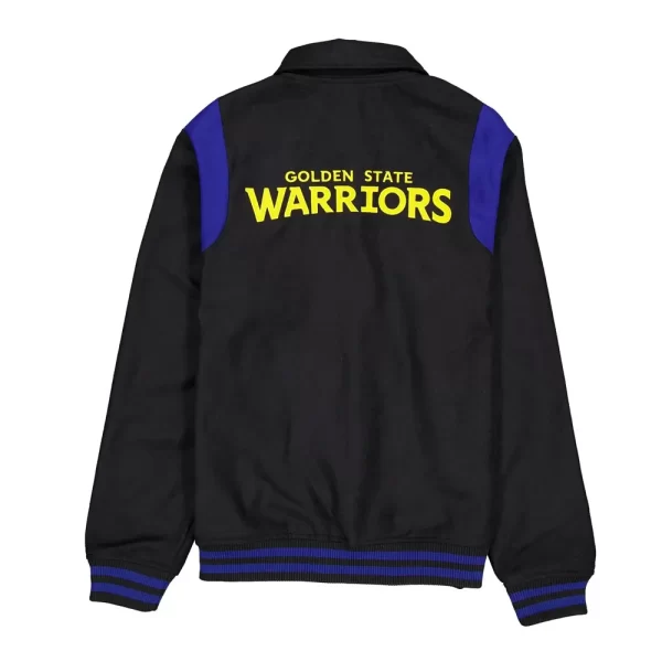 Golden State Warriors Sport Night Varsity Full-Snap Black Wool Jacket