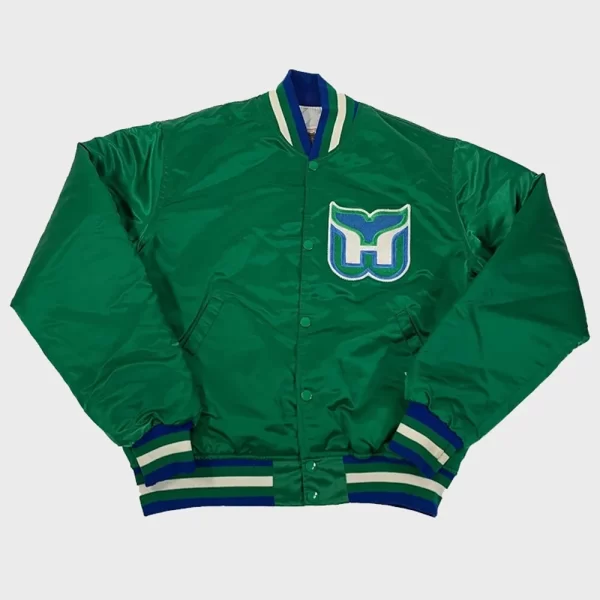 Hartford Whalers 90’s Satin Bomber Jacket