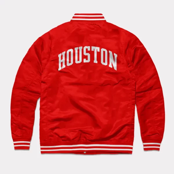 Houston Cougars Full-Snap Red Varsity Satin Jacket