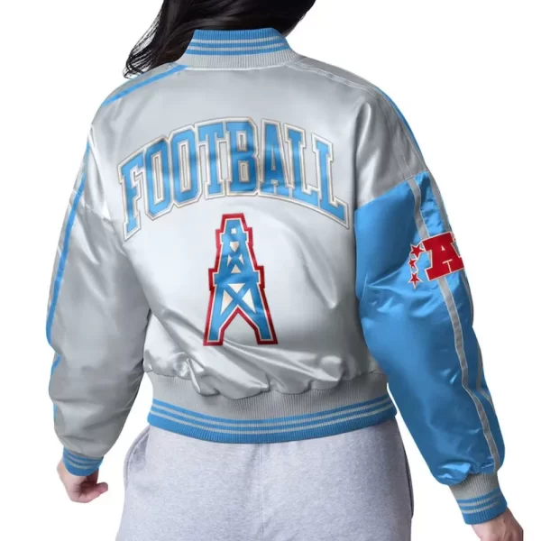 Houston Oilers Zone Blitz Full-Snap Satin Jacket