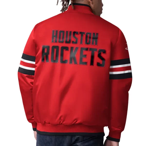 Houston Rockets Scout I Varsity Red Satin Jacket