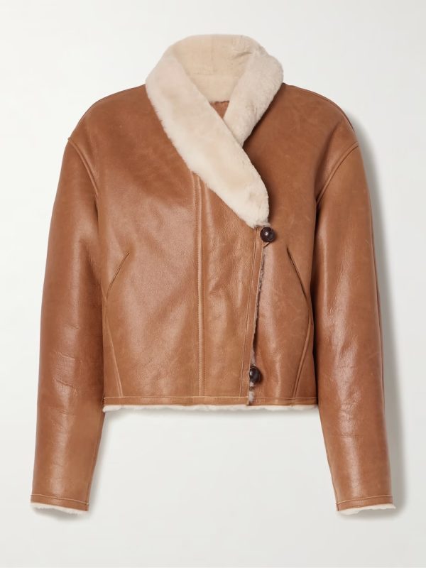 Isabel Marant Eriana Cropped Brown Shearling Jacket