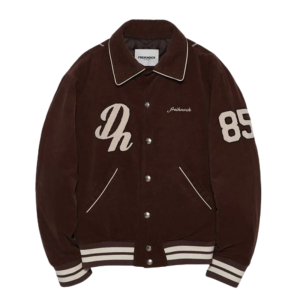 Jennie Kim BlackPink Brown Wool Varsity Jacket