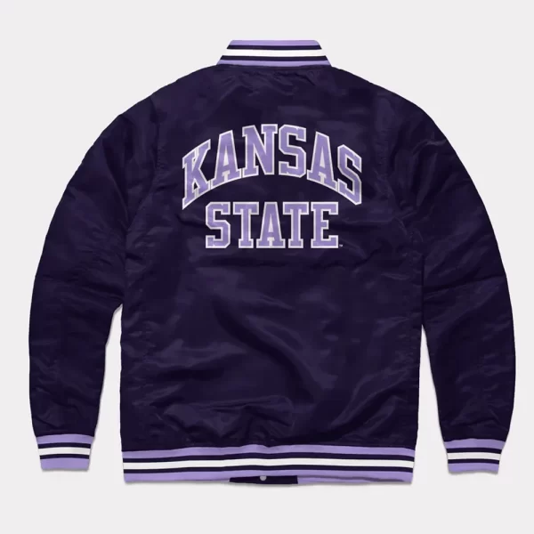 Kansas State Willie Wildcat Purple Varsity Satin Jacket