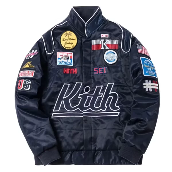 Kith Racing Navy Blue Satin Jacket