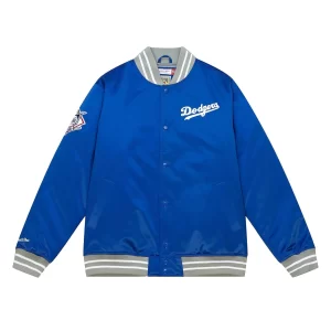 LA Dodgers M&N Heavyweight Royal Blue Satin Jacket