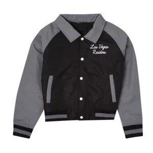 Las Vegas Raiders Black and Gray Throwback Nylon Jacket