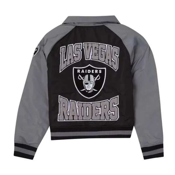 Las Vegas Raiders Throwback Black & Gray Nylon Jacket