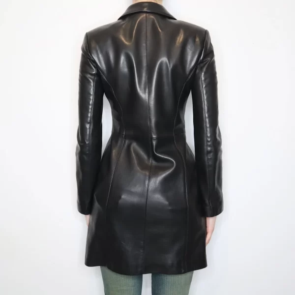 Long Black Genuine Leather Jacket