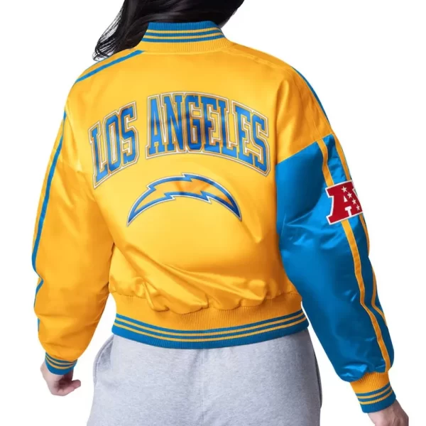 Los Angeles Chargers Zone Blitz Full-Snap Satin Jacket