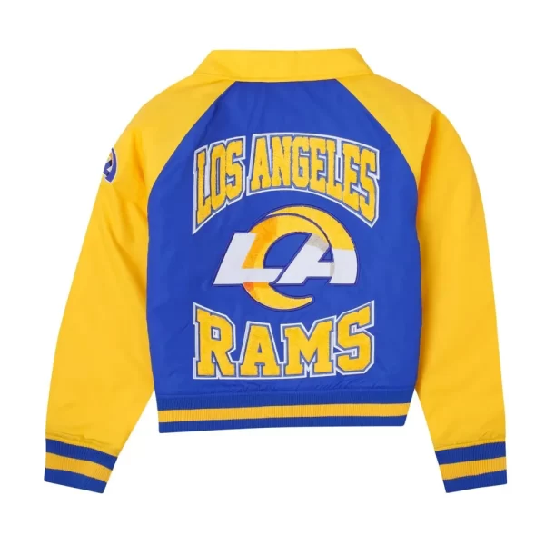 Los Angeles Rams Throwback Royal & Yellow Full-Snap Nylon Jacket