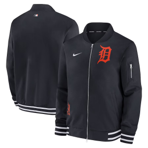 Men's Detroit Tigers Nike Navy Authentic Collection Bomber Jacket