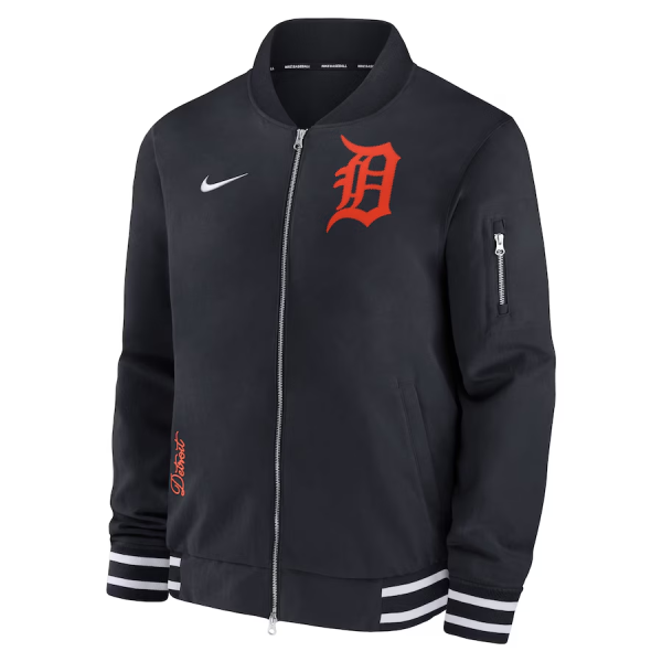 Men's Detroit Tigers Nike Navy Authentic Collection Bomber Jacket