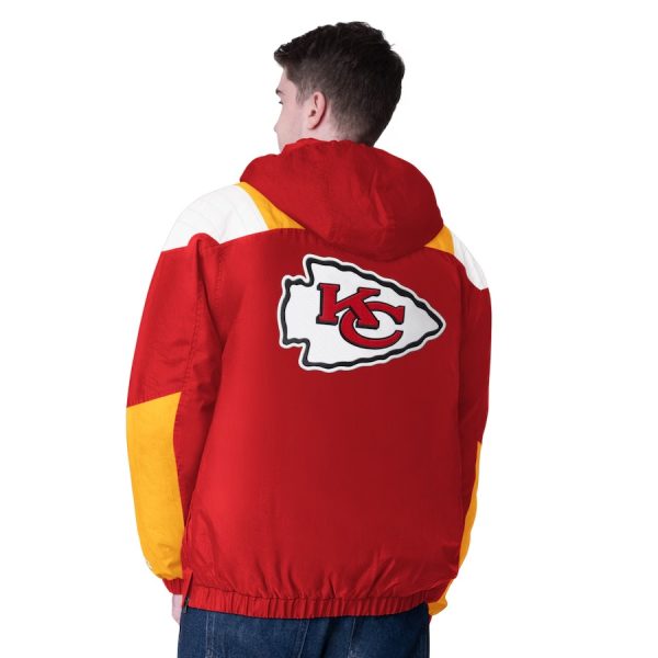 Men's Kansas City Chiefs Starter Red Half-Zip Pullover Hoodie Jacket