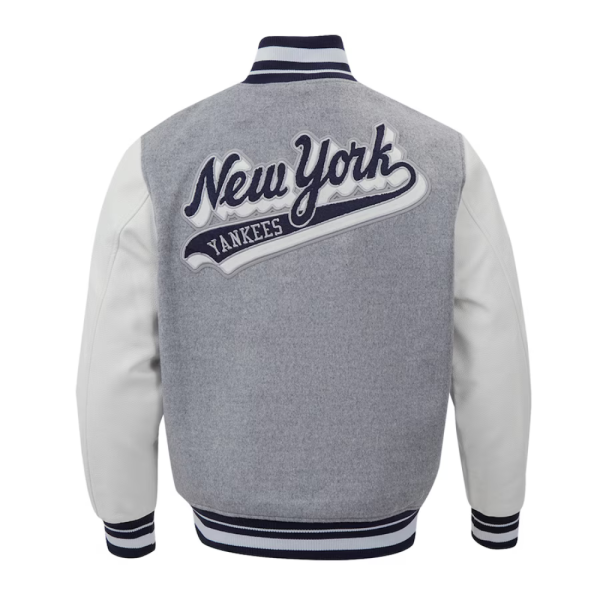 Men’s New York Yankees Pro Standard Heather Gray Script Tail Wool Varity Jacket