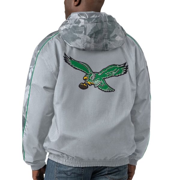 Men's Philadelphia Eagles Starter Gray Thursday Night Gridiron Throwback Full-Zip Jacket