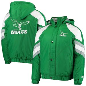 Men's Philadelphia Eagles Starter Kelly Green Throwback Pro Raglan Jacket