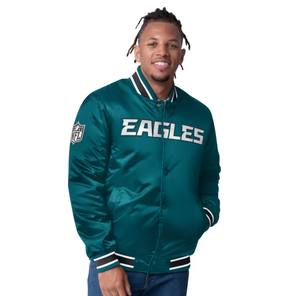 Men's Philadelphia Eagles Starter Midnight Closer Reversible Satin Jacket