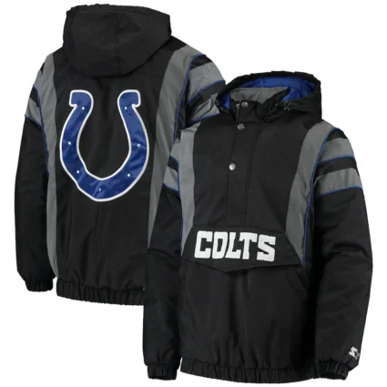 Men's Starter Indianapolis Colts Thursday Night Gridiron Reflective Stripe Hooded Jacket