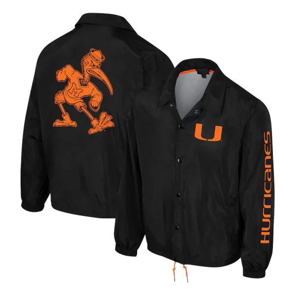 Miami Hurricanes Black Coaches Jacket