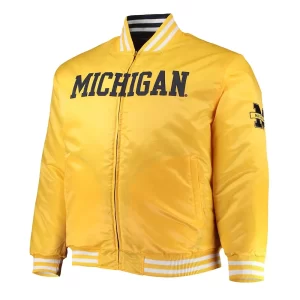 Michigan Wolverines Maize Yellow Satin Jacket