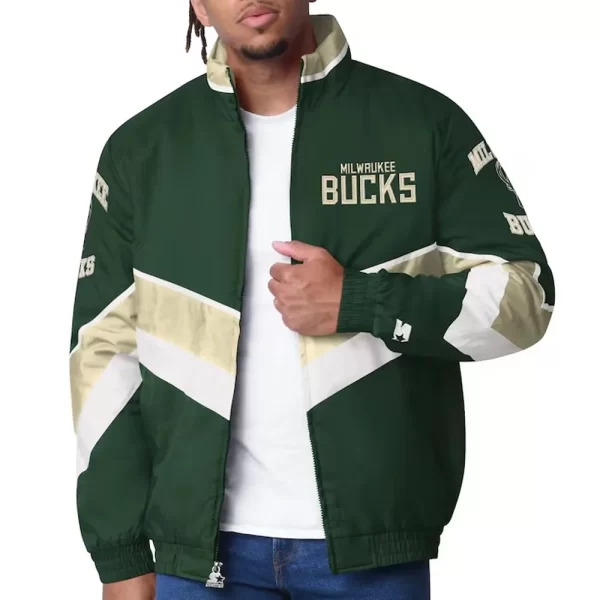 Milwaukee Bucks Captain Hunter Green Varsity Satin Jacket