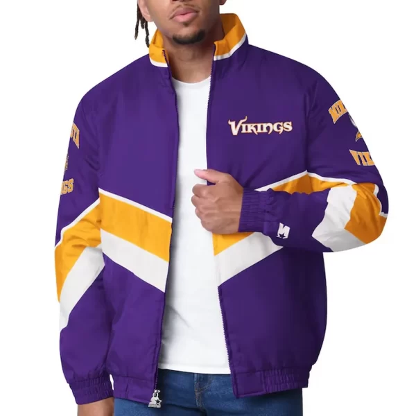 Minnesota Vikings Captain Purple Varsity Satin Jacket