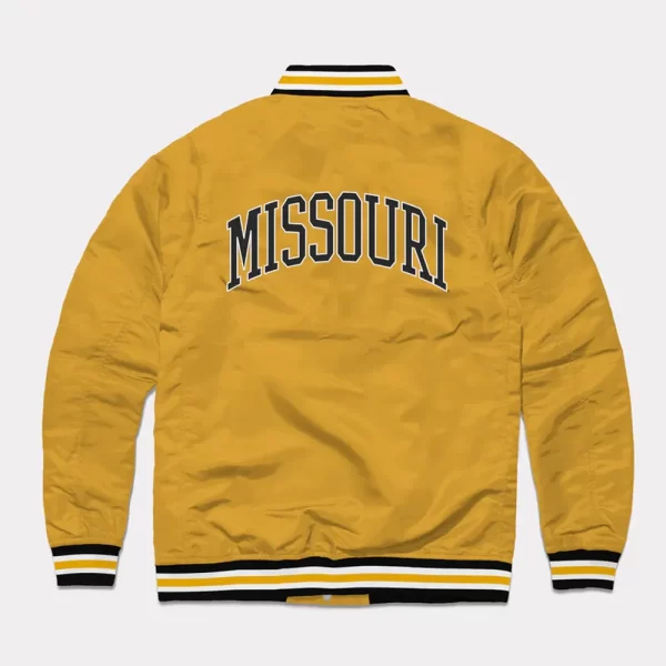 Missouri Sailor Tiger Full-Snap Gold Varsity Satin Jacket